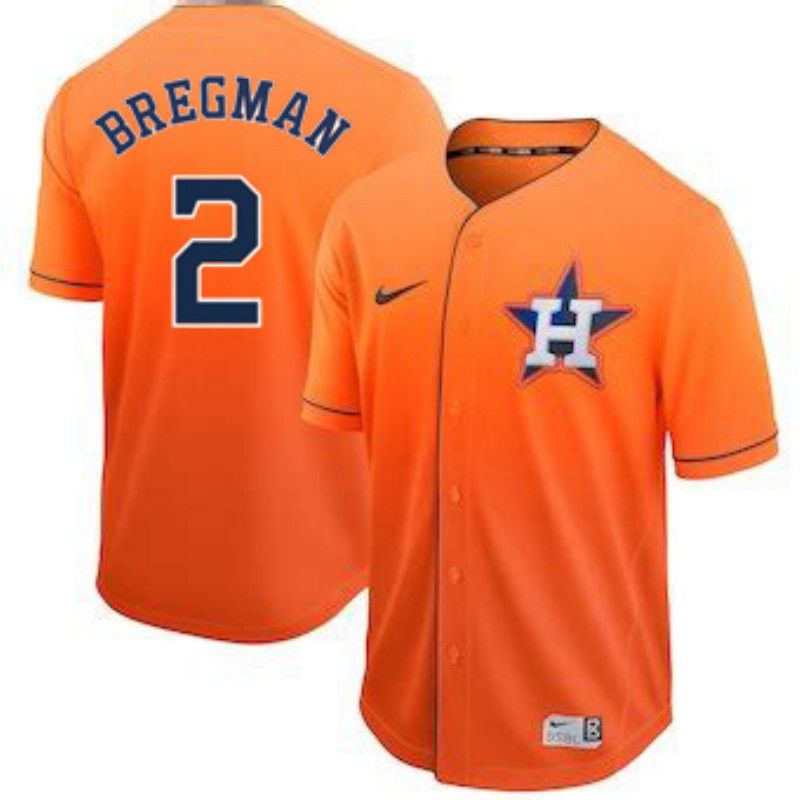 Men Houston Astros 2 Bregman Orange Nike Fade MLB Jersey